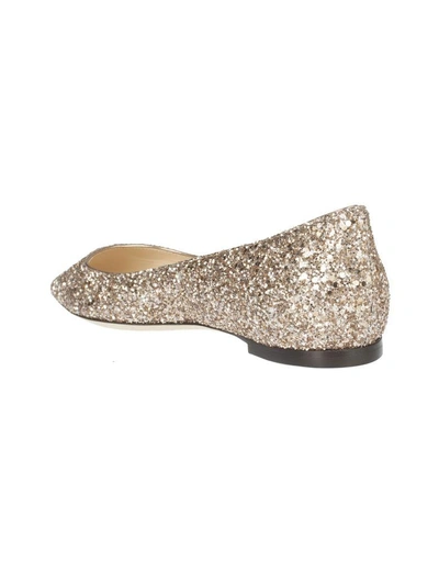 Shop Jimmy Choo Glitter Romy Ballerinas In Ballet Pink