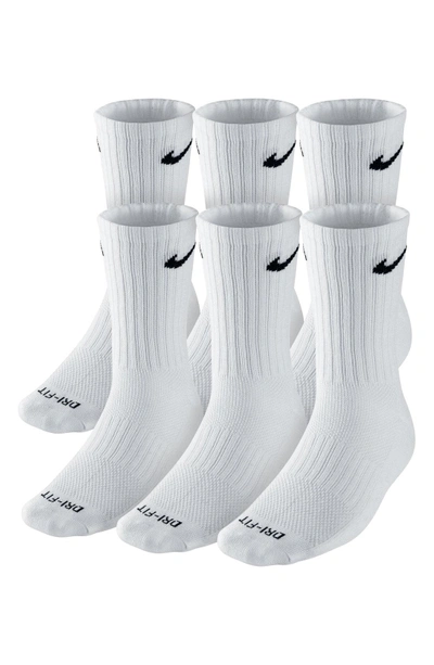 Shop Nike Dri-fit Crew Socks In White/ Black