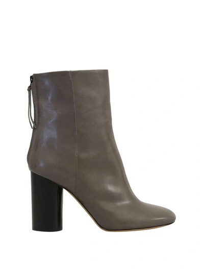 Shop Isabel Marant Garett Leather Ankle Boots In Grigio