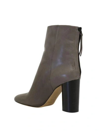 Shop Isabel Marant Garett Leather Ankle Boots In Grigio