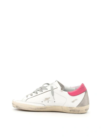 Shop Golden Goose Superstar Sneakers In White Magenta Creambianco