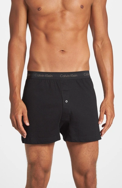 Shop Calvin Klein 3-pack Cotton Boxers In Black/ Grey/ White