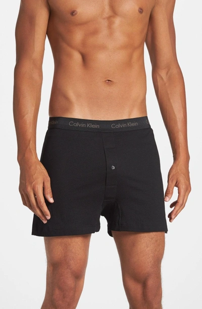 Shop Calvin Klein 3-pack Cotton Boxers In Black