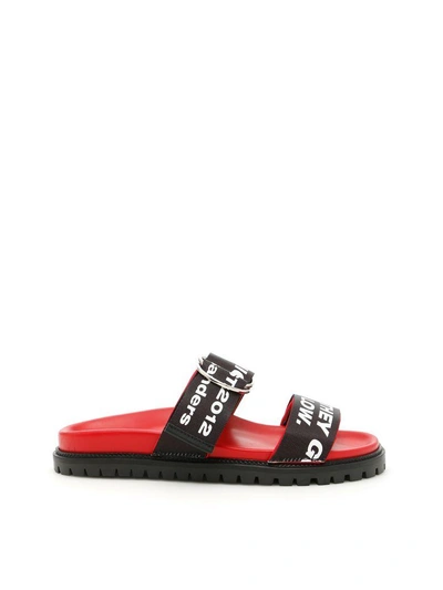 Shop Joshua Sanders Go High Slides In Red Black|nero