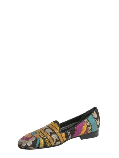 Shop Etro Oreintal Jacquard Slippers In Multicolor