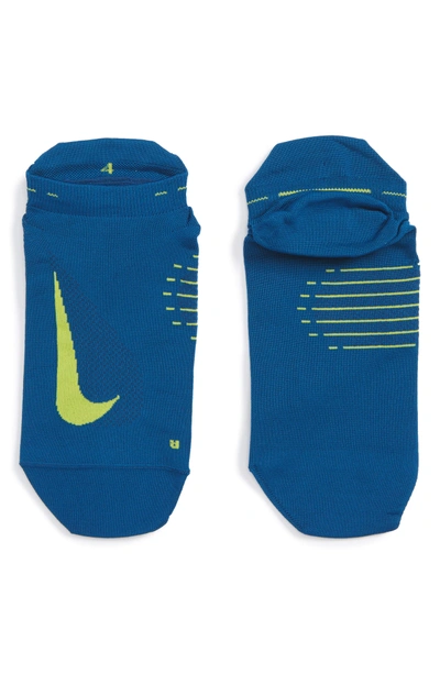 Shop Nike 'elite' Lightweight No-show Tab Running Socks In Teal