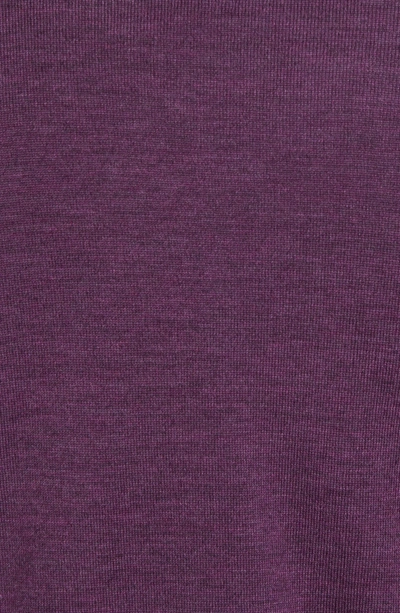 Shop Thomas Dean Merino Wool Blend V-neck Sweater In Purple