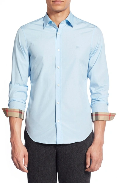 Shop Burberry Cambridge Aboyd Sport Shirt In Pale Blue