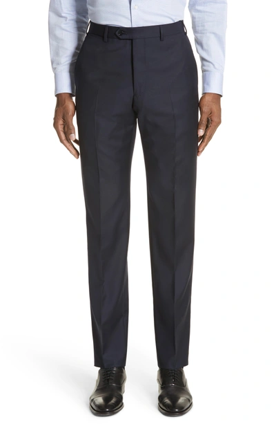 Shop Emporio Armani Trim Fit Solid Wool Suit In Navy