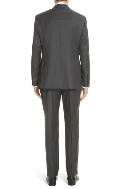 Shop Emporio Armani Trim Fit Solid Wool Suit In Grey