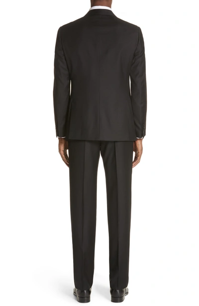 Shop Emporio Armani Trim Fit Solid Wool Suit In Black