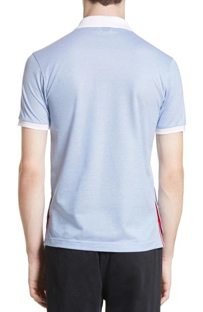 Shop Thom Browne Pocket Polo In Pale Blue
