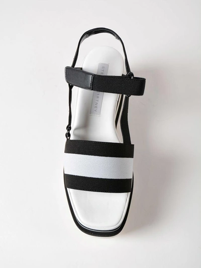 Shop Stella Mccartney Sneak Elyse Wedge Sandals In Black-white