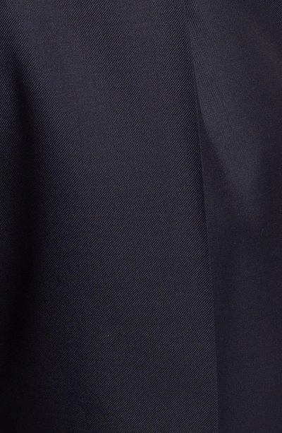 Shop Santorelli 'luxury Serge' Double Pleated Wool Trousers In Black