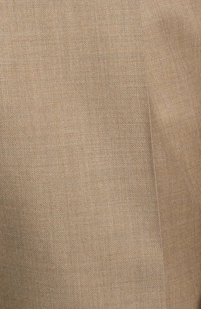 Shop Santorelli 'luxury Serge' Double Pleated Wool Trousers In Tan