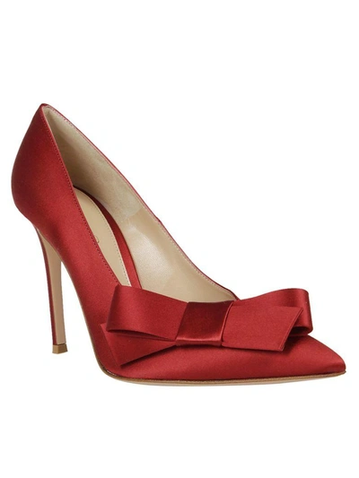 Shop Gianvito Rossi Satin Kyoto Pumps In Rasgrat Granata