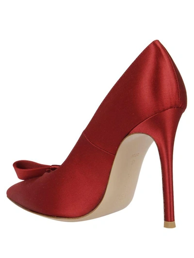 Shop Gianvito Rossi Satin Kyoto Pumps In Rasgrat Granata