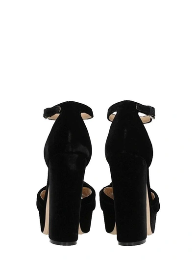 Shop Dei Mille Black Velvet Knot Sandals