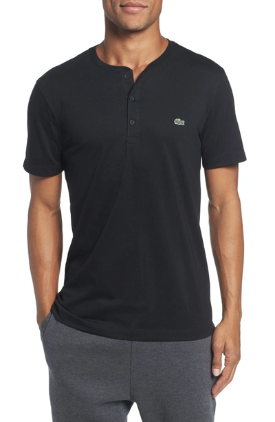 Shop Lacoste Henley T-shirt In Black
