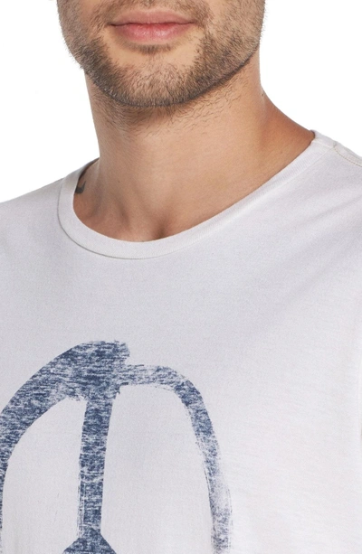 Shop John Varvatos 'peace Symbol' Graphic Crewneck T-shirt In Salt
