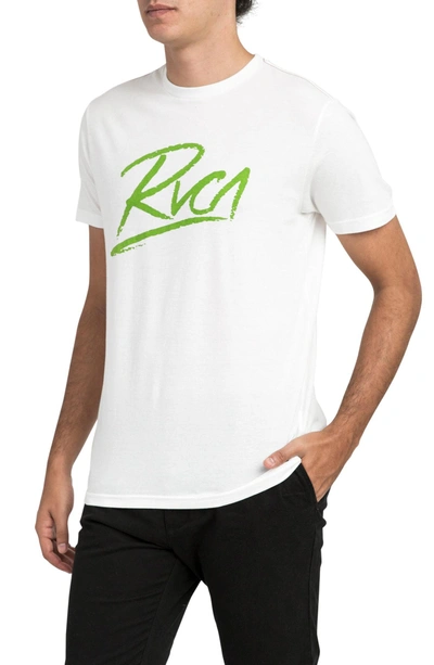 Shop Rvca Scribe Logo T-shirt In Antique White