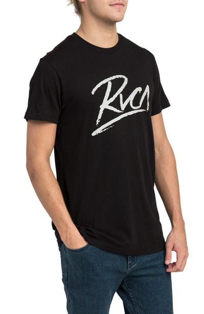 Shop Rvca Scribe Logo T-shirt In Black