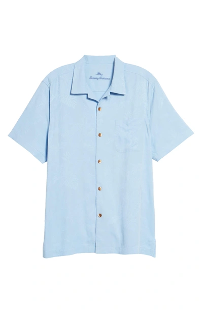 Shop Tommy Bahama St Lucia Fronds Silk Camp Shirt In Light Sky