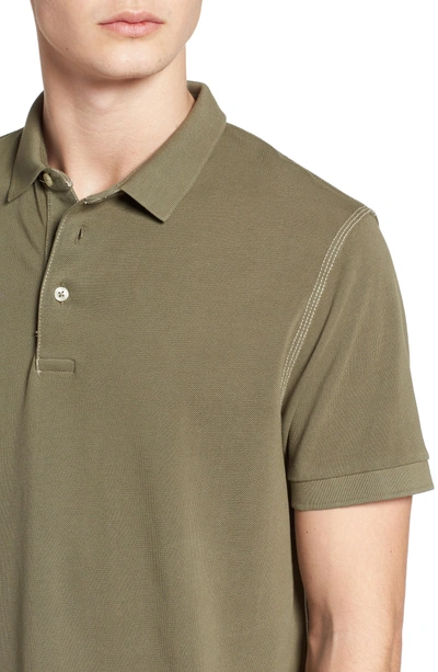 Shop French Connection Triple Stitch Slim Fit Polo In Deep Lichen Green