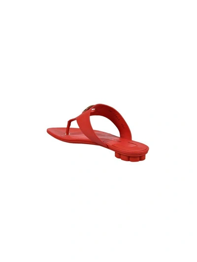 Shop Ferragamo Enfola Flat Sandals In Red