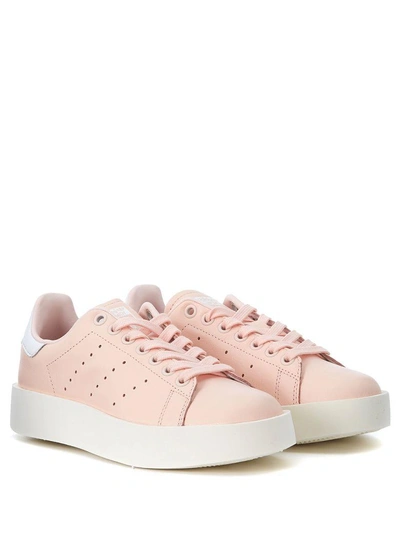 Shop Adidas Originals Stan Smith Pink Leather Sneaker In Rosa