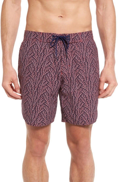 Shop Zachary Prell Amaranth Swim Trunks In Navy