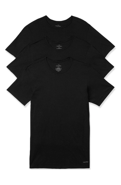 Shop Calvin Klein Slim Fit 3-pack Cotton T-shirt In Black