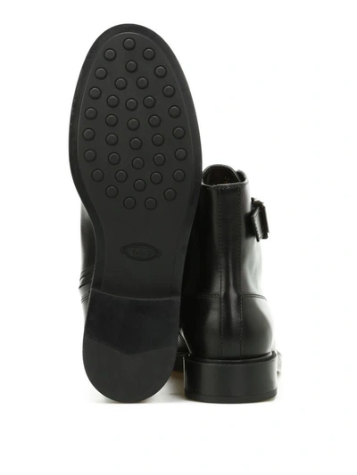 Shop Tod's Boots In Leather In Black