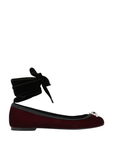 Shop Giuseppe Zanotti Erin Suede Flats In Bordeaux