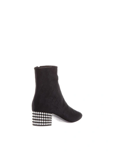 Shop Giuseppe Zanotti Embellished Velvet Ankle Boots In Black