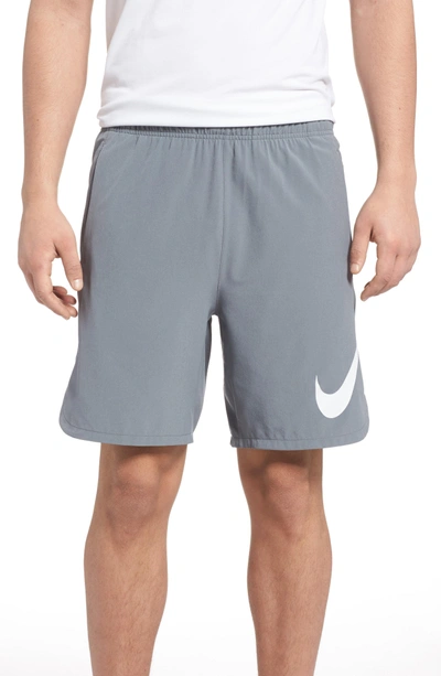 Shop Nike Flex Training Shorts In Cool Grey/ White