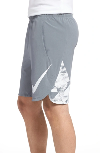 Shop Nike Flex Training Shorts In Cool Grey/ White