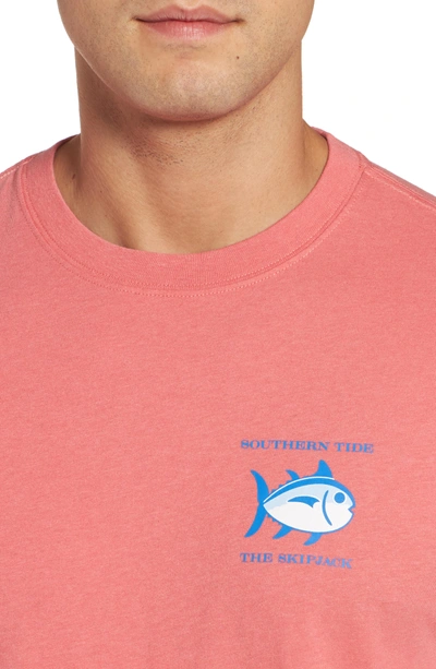 Shop Southern Tide Original Skipjack T-shirt In Sunset Coral