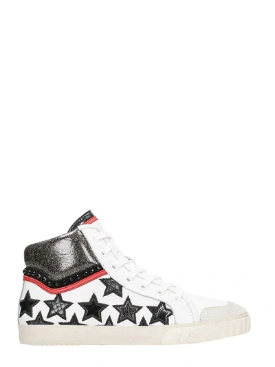 Shop Ash Glitter Star Sneakers In White