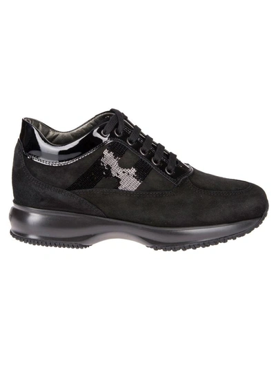 Shop Hogan Interactive Pailettes Sneakers In Black