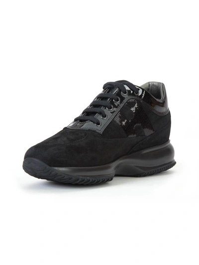 Shop Hogan Interactive Pailettes Sneakers In Black