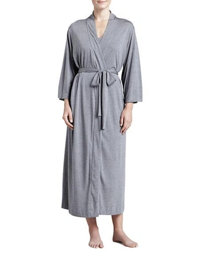 Shop Natori Shangri-la Long Robe In Heather Grey