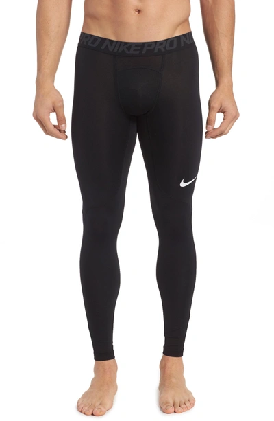 Shop Nike Pro Athletic Tights In Black/ Anthracite/ White