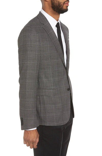 Shop Hugo Boss Nobis Slim Fit Plaid Wool & Silk Blend Sport Coat In Open Grey
