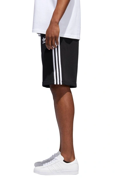 Shop Adidas Originals 3-stripes Shorts In Black/ White