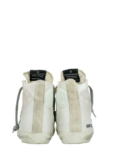 Shop Golden Goose Francy Beige Leather Sneaker In White