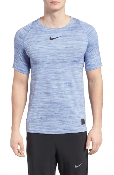 Shop Nike Training Top Crewneck T-shirt In Hyper Royal/ Black