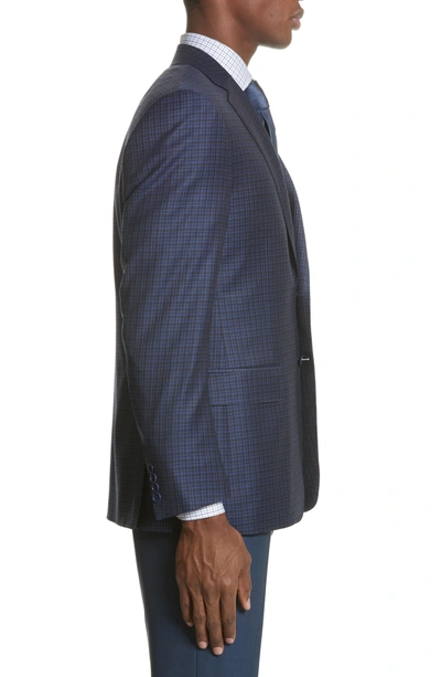 Shop Canali Classic Fit Check Wool Sport Coat In Blue
