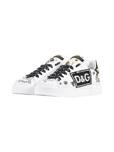 Shop Dolce & Gabbana Portofino Sneaker In White-black