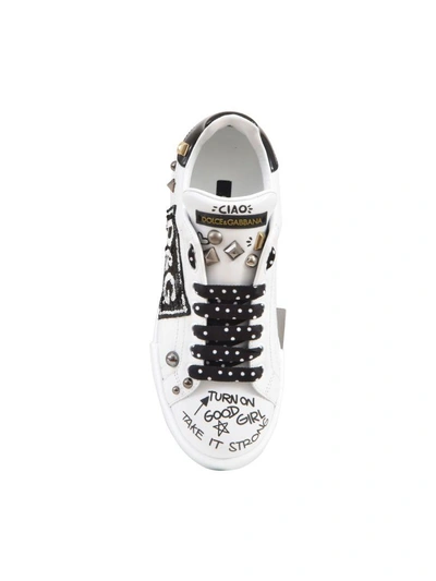 Shop Dolce & Gabbana Portofino Sneaker In White-black